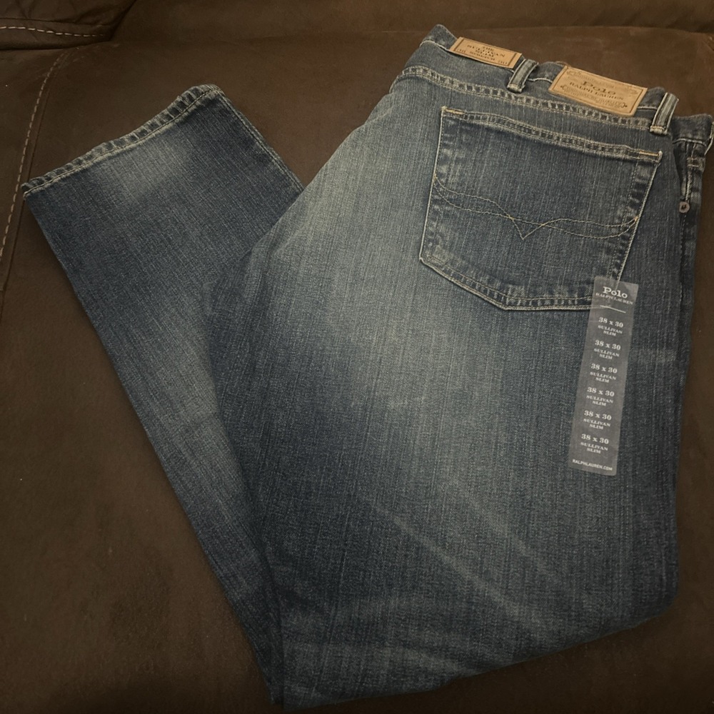 Polo Ralph Lauren Sullivan Slim Jeans Mens 38X30 Blue Stretch Denim